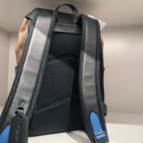 coach Racer Backpack In Blocked Signature Canvas cy775 - Picture 4 of 8